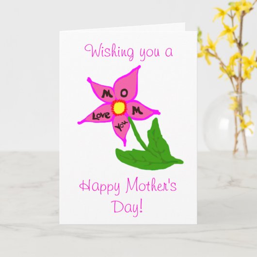 Moederdag van je liefde kaart (Gele Bloem)