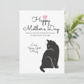 Moederdag van kat feestdagenkaart (Staand voorkant)