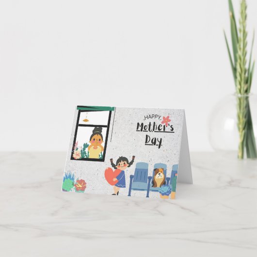 Moederdag van kind bedankkaart (Voorkant)