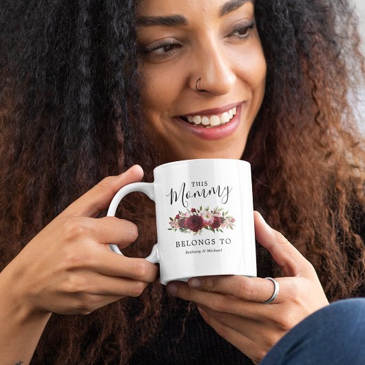 Moederdag van mama Burgundy Floral Coffee Mok