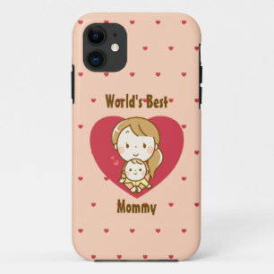 Moederdag van moeder en kind met een schattige kaw Case-Mate iPhone case