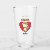Moederdag van moeder en kind met een schattige kaw glas (Achterkant)
