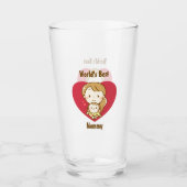 Moederdag van moeder en kind met een schattige kaw glas (Voorkant)