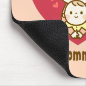 Moederdag van moeder en kind met een schattige kaw muismat (Hoek)
