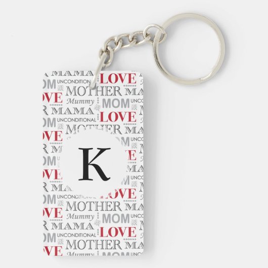  Moederdag van moederliefde of geboortedag Sleutelhanger (achterkant)