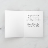 Moederdag van Nieuwe Tweelingen Kaart (Binnen)