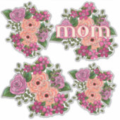 Moederdag van roze en koraal Roos Sticker (Voorkant)