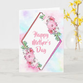 Moederdag van roze Floral Kaart (Gele Bloem)
