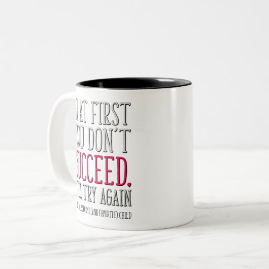 moederdag van tweede kind, tweede geboren grappige tweekleurige koffiemok (Voorkant links)