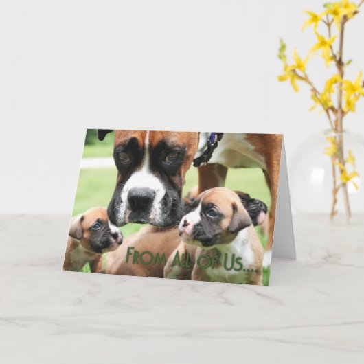 Moederdag - van wij allemaal het "puppy" van de kaart (Gele Bloem)