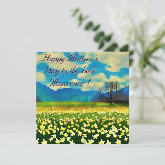 Moederdag - Veld met narcissen - schilderij (Staand voorkant)