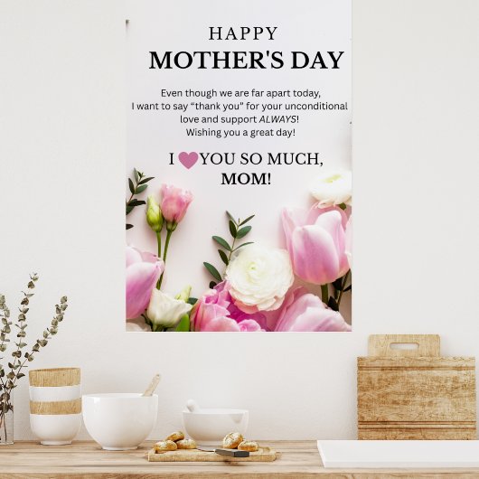 MOEDERDAG (VER WEG) GROETJES ONLINE + POSTER (Keuken)