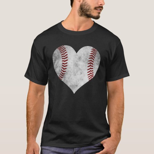 Moederdag Verdrietig Hart Baseball Hart Mam T-shirt (Voorkant)