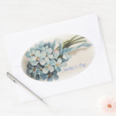 Moederdag Vergeet-me-nots Ovale Sticker (Envelop)