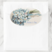 Moederdag Vergeet-me-nots Ovale Sticker (Tas)