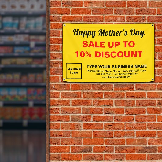 Moederdag Verkoop Geel Rechthoek 4’ x 2,5’ Spandoek