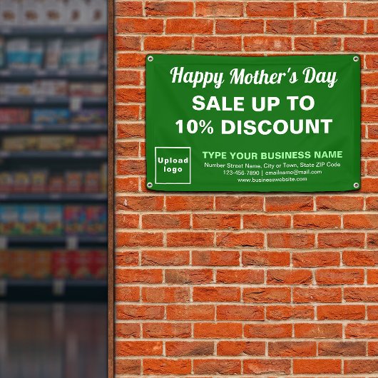 Moederdag Verkoop Groene Rechthoek 4' x 2,5' Banne Spandoek