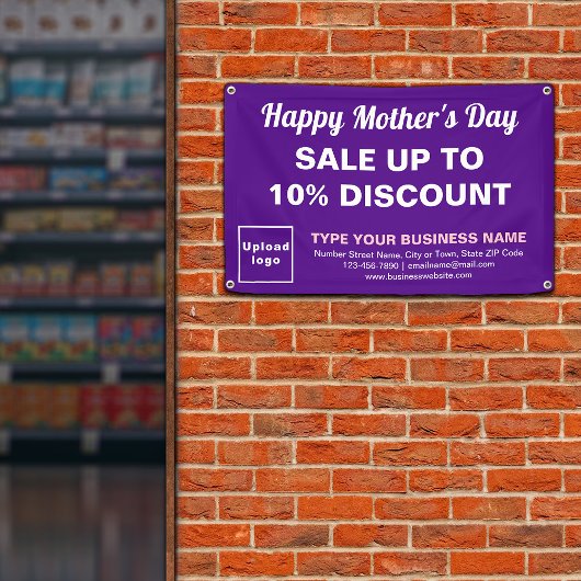 Moederdag Verkoop Paars Rechthoek 4’ x 2,5’ Spandoek