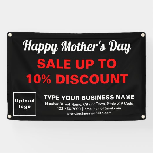 Moederdag Verkoop Zwarte Rechthoek 4' x 2,5' Banne Spandoek (Horizontaal)