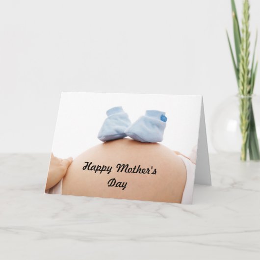 Moederdag Verwachte moeder babyjongen Kaart (Voorkant)