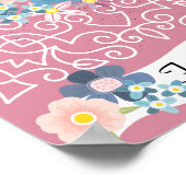 Moederdag Victoriaans Lijst met bloemen Poster (Hoek)