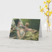 Moederdag, Victoriaans moeder met Baby Kaart (Gele Bloem)