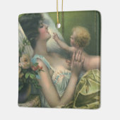  Moederdag, Victoriaans moeder met Baby Keramisch Ornament (Links)