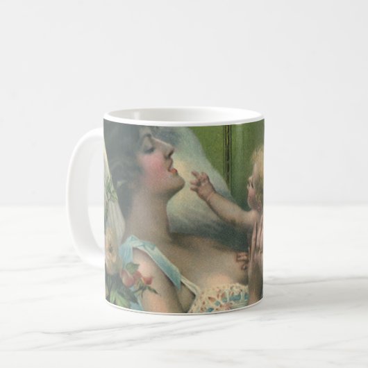  Moederdag, Victoriaans moeder met Baby Koffiemok (Voorkant links)