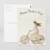 Moederdag Victoriaans vrouw Riding Bike Love Briefkaart (Voorkant / Achterkant)