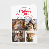 Moederdag... Vier foto's aangepaste collage Corgi Bedankkaart (Voorkant)