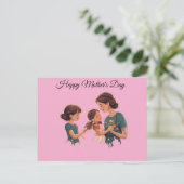 Moederdag vieren briefkaart (Staand voorkant)