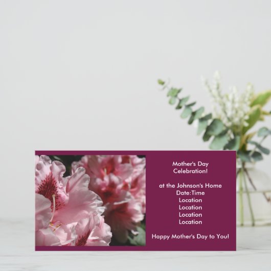 Moederdag Viering! Uitnodiging tot evenement (Staand voorkant)