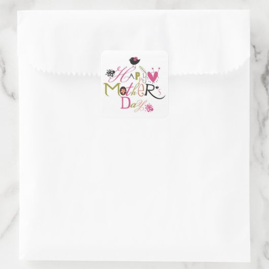 Moederdag Vierkante Sticker (Tas)