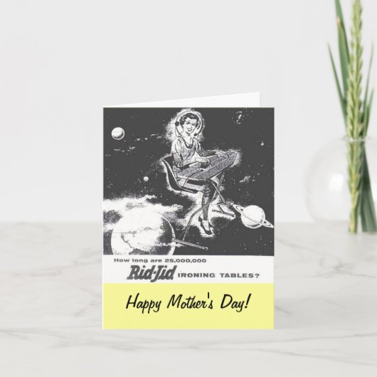 Moederdag Vintage 1950 Strijkplank AD Kaart (Voorkant)