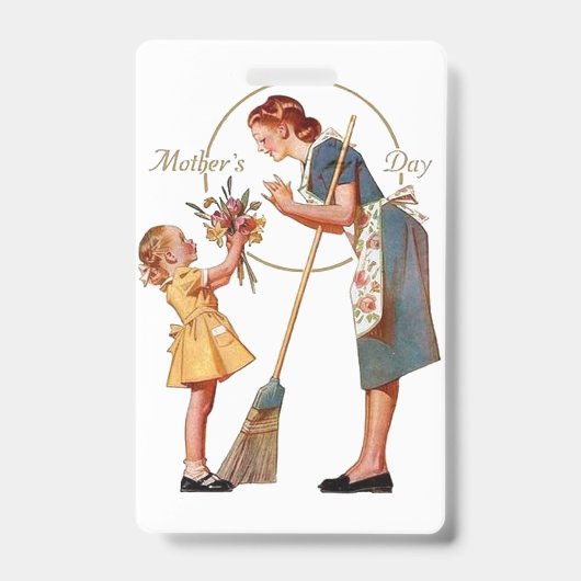 Moederdag Vintage Badge (Voorzijde)