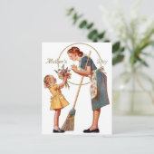 Moederdag Vintage Briefkaart (Staand voorkant)