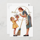 Moederdag Vintage Briefkaart (Voorkant / Achterkant)