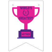 Moederdag vlaggenlijn "Beste moeder ter wereld" Vlaggetjes (Tweede vlag)