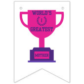 Moederdag vlaggenlijn "Beste moeder ter wereld" Vlaggetjes (Derde vlag)