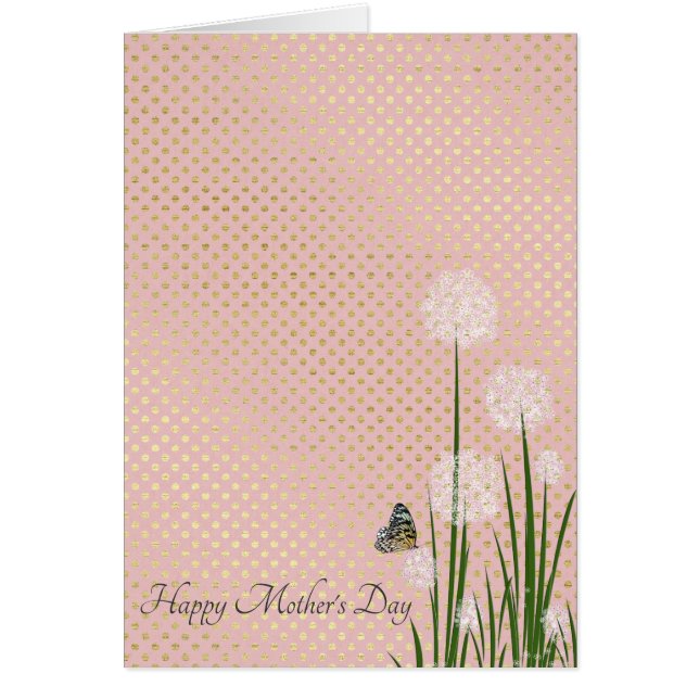 Moederdag-vlinder op pufbloem (Voorkant)