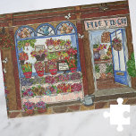 Moederdag Vloerwinkel Waterverf Legpuzzel<br><div class="desc">Deze Moederdag met de naam Blue Finch Flower Shop Storefront jigzaag puzzle bevat de originele kunstwerken van een schattige bloemenwinkel vol mooie, bloeiende lentesbloem. Geïnspireerd door oude stadswinkels is deze puzzel een waterverf schilderij gemaakt voor de mei-pagina in een seizoensgebonden winkelkalender die ik heb gemaakt. Met veel leuke details maakt...</div>