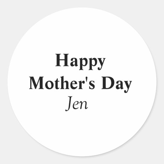 moederdag voeg jouw naam tekst afbeelding toe dat ronde sticker (Voorkant)