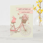 Moederdag voor Beide Moeders Fiets met Bloemen Kaart (Gele Bloem)