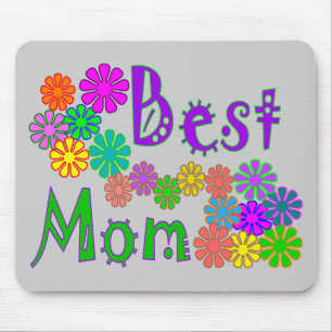 moederdag voor 'Best MOM' Retro Flowers Muismat