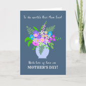Moederdag Voor Beste Moeder Ooit Met Vaas Van Bloe Kaart (Voorkant)