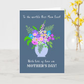 Moederdag Voor Beste Moeder Ooit Met Vaas Van Bloe Kaart (Gele Bloem)