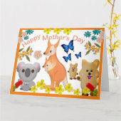 Moederdag voor buideldieren, kaart (Gele Bloem)