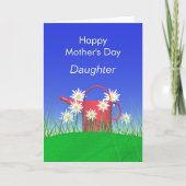 Moederdag voor Daughter Daisies and Watering Can Kaart (Voorkant)
