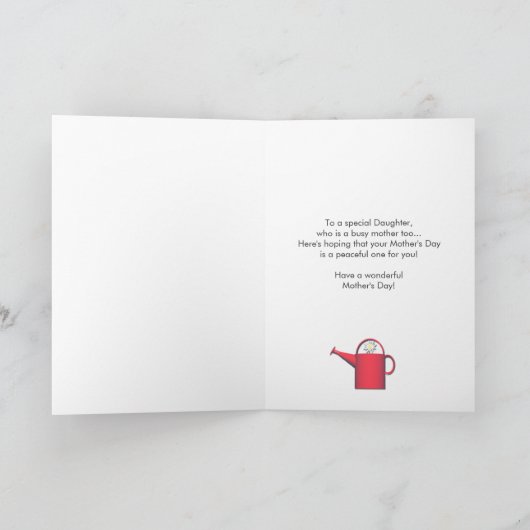 Moederdag voor Daughter Daisies and Watering Can Kaart (Binnen)