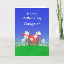 Moederdag voor Daughter Daisies and Watering Can Kaart